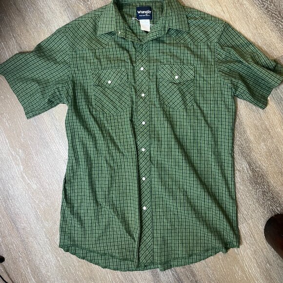 Wrangler Other - 🌵 DISTRESSED Wrangler Western Pearl Snap Shirt XL 🌵